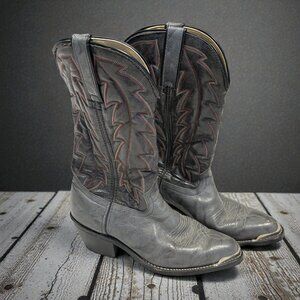 Two Toned Charcoal and Dark Gray DURANGO Cowboy Western Boots Stitched Design